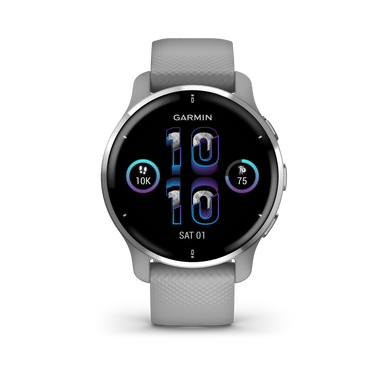 Venu 2 Plus, GPS, Powder Gray + Passivated, WW/EMEA/ANZ fra Garmin