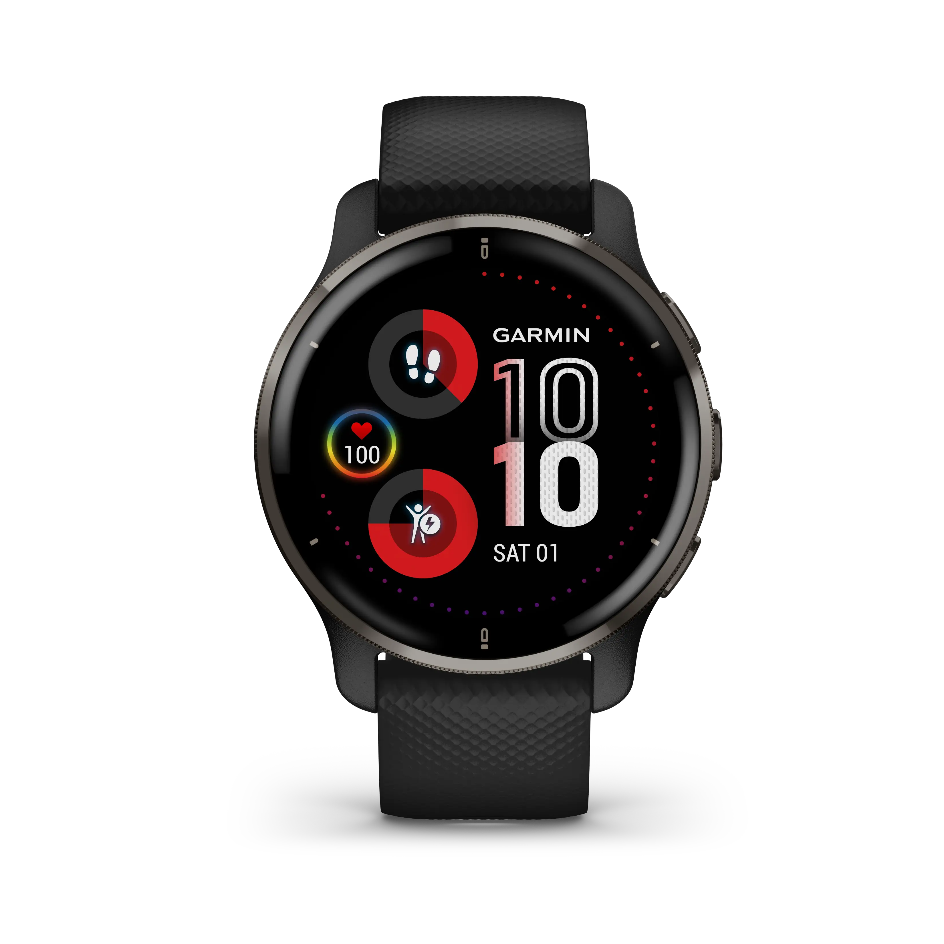 Venu 2 Plus, GPS, Black + Slate, WW/EMEA/ANZ fra Garmin