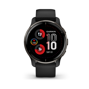 Venu 2 Plus, GPS, Black + Slate, WW/EMEA/ANZ fra Garmin