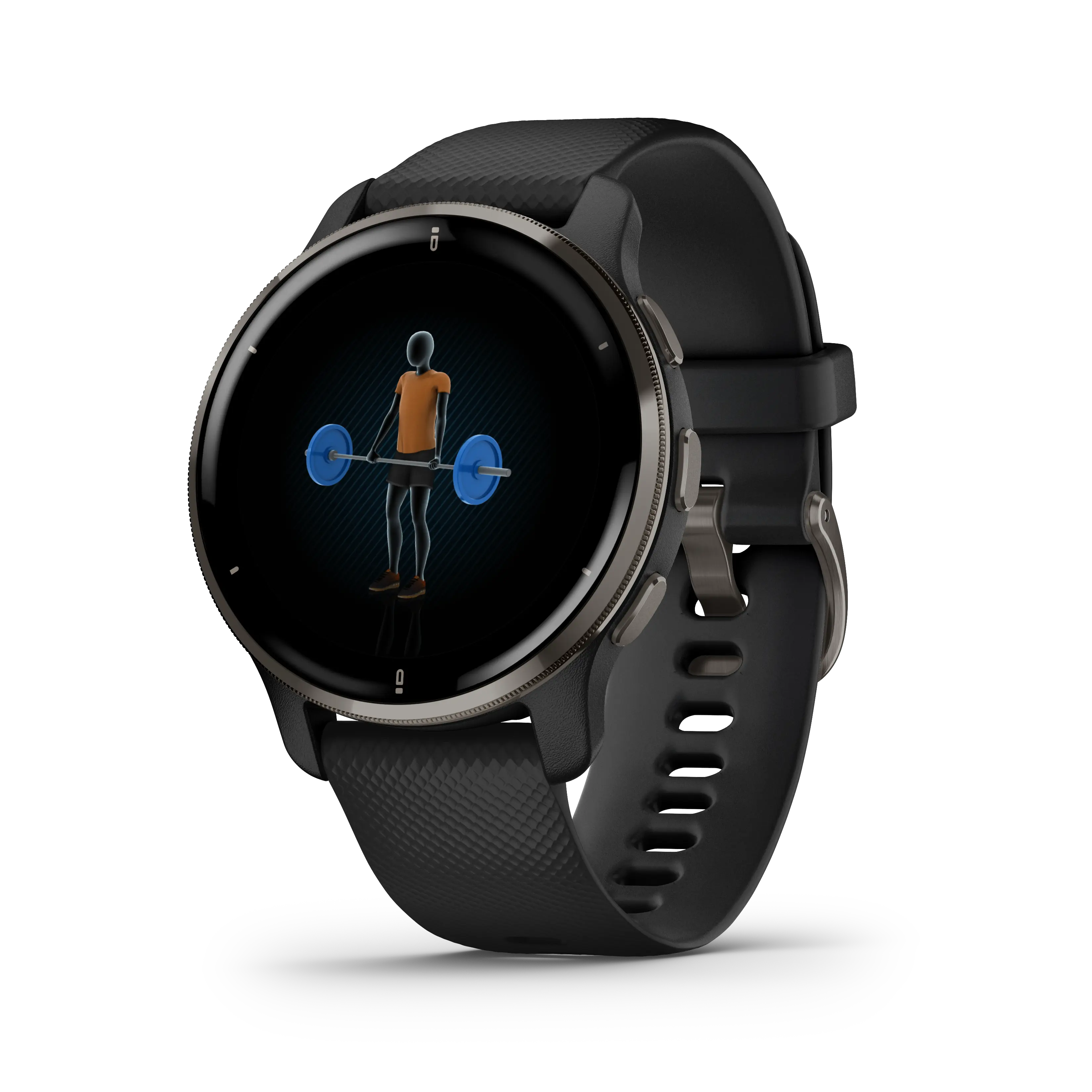 Venu 2 Plus, GPS, Black + Slate, WW/EMEA/ANZ fra Garmin