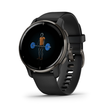 Venu 2 Plus, GPS, Black + Slate, WW/EMEA/ANZ fra Garmin