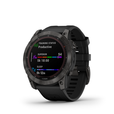 fenix 7X Sapph Sol Carbon Gray DLC Ti w/Black Band EMEA fra Garmin
