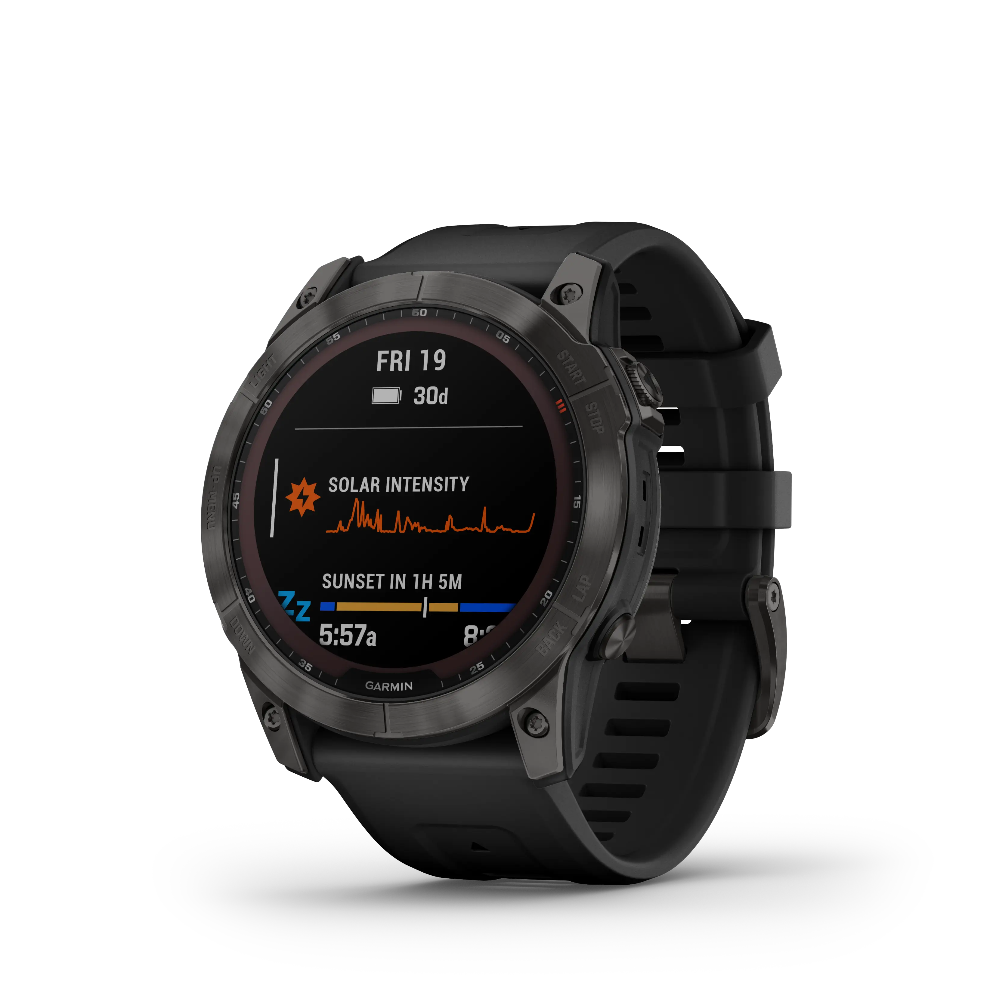 fenix 7X Sapph Sol Carbon Gray DLC Ti w/Black Band EMEA fra Garmin