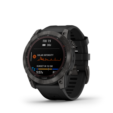 fenix 7X Sapph Sol Carbon Gray DLC Ti w/Black Band EMEA fra Garmin