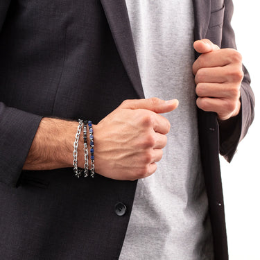 Armbånd Sodalit/Hæmatit Stål