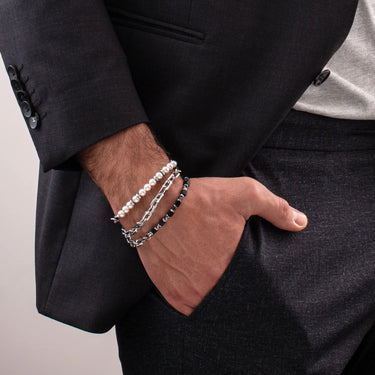 Armbånd Onyx/Hæmatit Stål