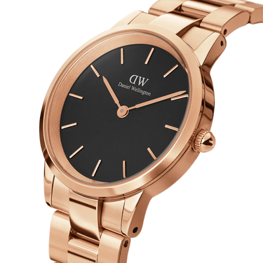 Iconic Link 36 mm - Rosaguld/Sort fra Daniel Wellington