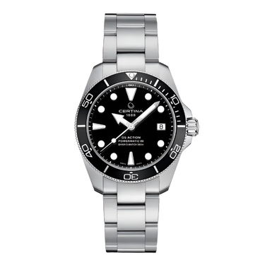 DS Action Diver Ur - Sølv/Sort fra Certina