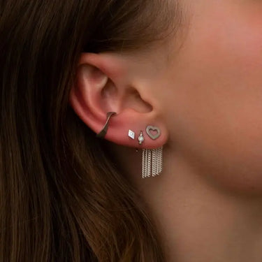 Petit Bon-Bon White Zircon Creol - Sølv fra Stine A Jewelry