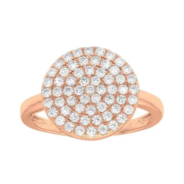 Rosaforgyldt ring med cz. rund fra Joanli Nor