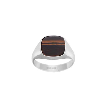 Ring m. gul tigerøje - Rhodineret Sølv fra Son Of Noa