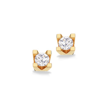 Kleopatra Ørestikker m. 0,50 ct. H-W/SI - 14 kt. Guld