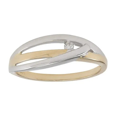 14kt. bicolor ring med 0,03ct. fra Nordahl Standard