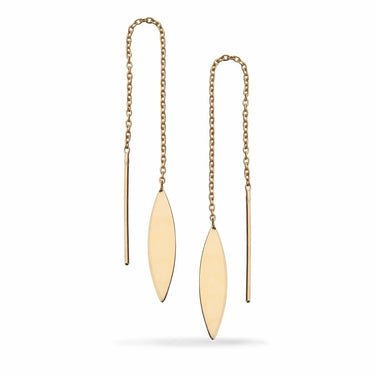 Ørekæde m. blad - 8 kt. Guld fra Scrouples Jewellery