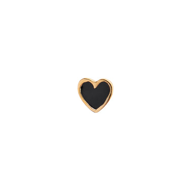 Petit Love Heart Black Ørestik - Forgyldt fra Stine A Jewelry