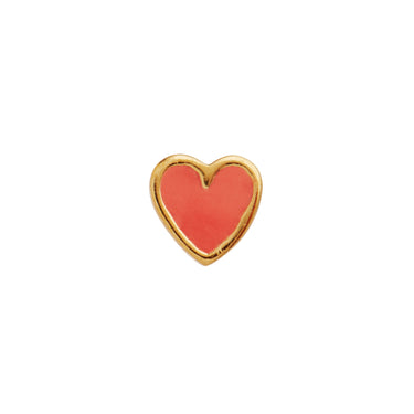 Petit Love Heart Red Coral Ørestik - Forgyldt fra Stine A Jewelry