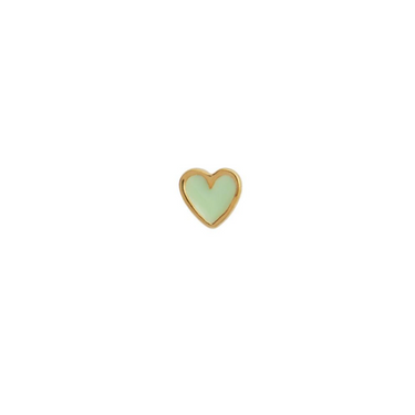 Petit Love Heart Mint Green Enamel - Forgyldt