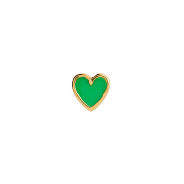 Petit Love Heart Grøn Ørering - Forgyldt fra Stine A Jewelry