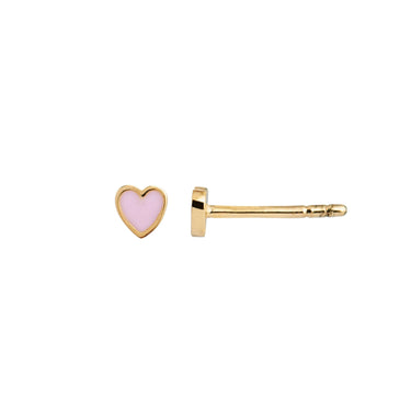Petit Love Heart Light Pink Ørestik - Forgyldt fra Stine A Jewelry