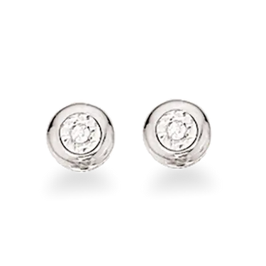 Ørepynt stor donut 0,04 H-W/SI 8 kt hvidguld fra Scrouples Jewellery