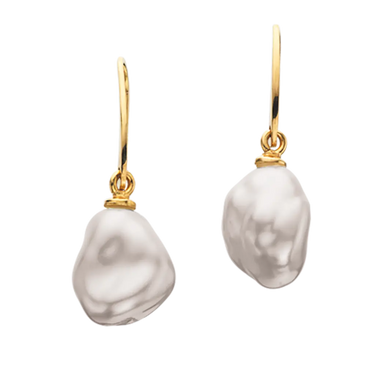 Ørebøjle barok m. ferskvandsperle - 8 kt. Guld fra Scrouples Jewellery