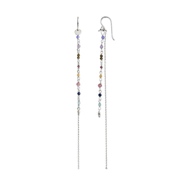 Petit Gemstones With Long Chain Berry Mix ørebøjle - Sølv fra Stine A Jewelry