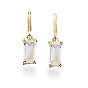 Baguette ørebøjle m. syn. cubic zirkonia - 8 kt. Guld fra Scrouples Jewellery