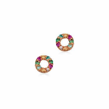 Ørepynt Cirkel Rainbow syn. cubic zir. 8 kt. fra Scrouples Girls