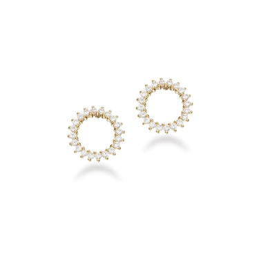 Cirkel ørestikker cubic zirkonia - 8 kt. Guld fra Scrouples Jewellery