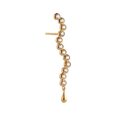 Midnight Sparkle Long Ørering Venstre - Forgyldt fra Stine A Jewelry