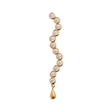 Midnight Sparkle Long Ørering Venstre - Forgyldt fra Stine A Jewelry