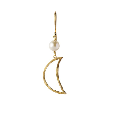 Bella Moon w. Pearl Ørering - Forgyldt fra Stine A Jewelry