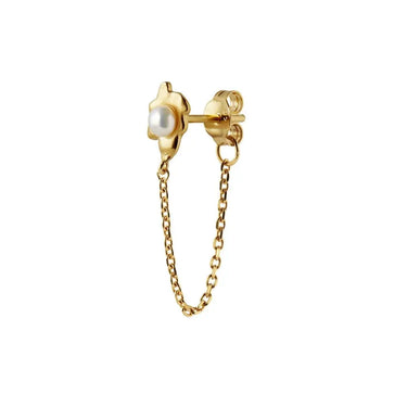 Shelly Pearl w. Chain Ørering - Forgyldt fra Stine A Jewelry