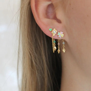 Shelly Pearl w. Chain Ørering - Forgyldt fra Stine A Jewelry