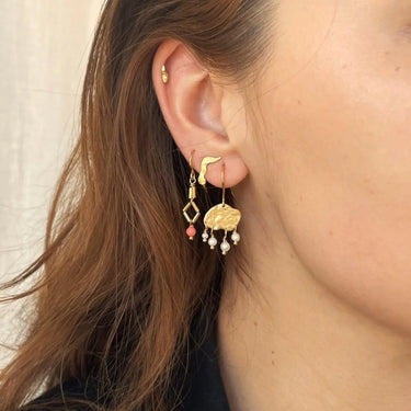 Big gold splash elegant pearls ørering - Forgyldt fra Stine A Jewelry