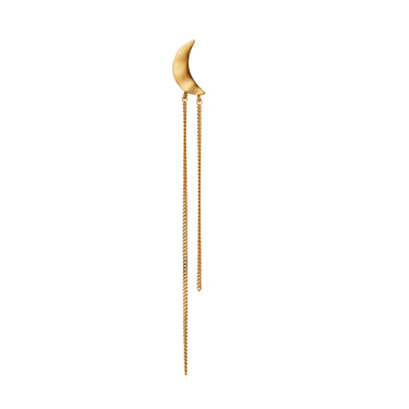 Bella moon ørering with long chains - Forgyldt fra Stine A Jewelry
