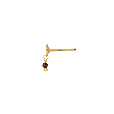 Tres petit garden flower ørering black stone - Forgyldt fra Stine A Jewelry