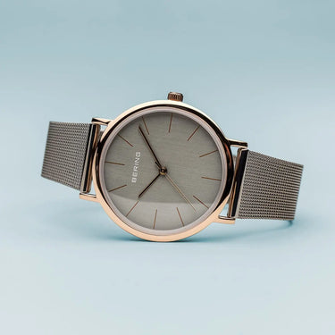 Classic dameur - Rosa guld/grå fra Bering