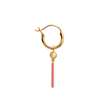 Huggie w. Disco Ball &amp; Pin Pink Enamel Ørestik - Forgyldt fra Stine A Jewelry