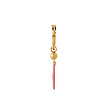 Huggie w. Disco Ball &amp; Pin Pink Enamel Ørestik - Forgyldt fra Stine A Jewelry