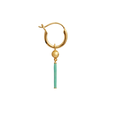Huggie w. Disco Ball &amp; Mint Green Enamel Ørestik - Forgyldt fra Stine A Jewelry