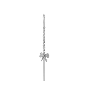 Petit Bow Double Chain Øreering - Sølv fra Stine A Jewelry
