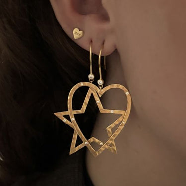 Power Heart Ørering - Forgyldt