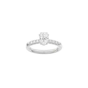 LUXURY Modern oval 1,2 ct. - 14 kt. Hvidguld