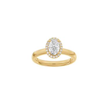 LUXURY Halo oval 1,12 ct. - 14 kt. Guld