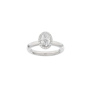 LUXURY Halo oval 1,12 ct. - 14 kt. Hvidguld