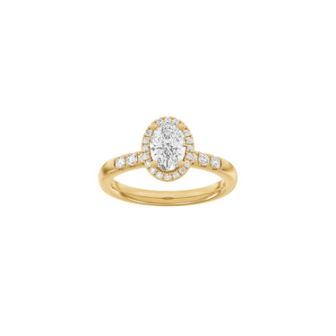 LUXURY Halo oval 1,32 ct. - 14 kt. Guld