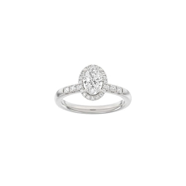 LUXURY Halo oval 1,32 ct. - 14 kt. Hvidguld
