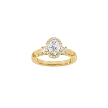 LUXURY Halo oval 1,45 ct. - 14 kt. Guld
