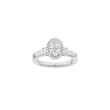 LUXURY Halo oval 1,45 ct. - 14 kt. Hvidguld
